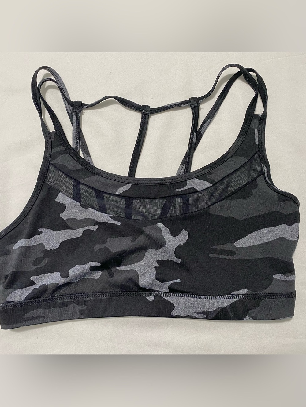 Urban Planet Black & Gray Camouflage Strappy Sports Bralette